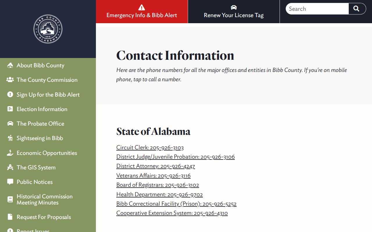 Bibb County arrest and jail contact directory
